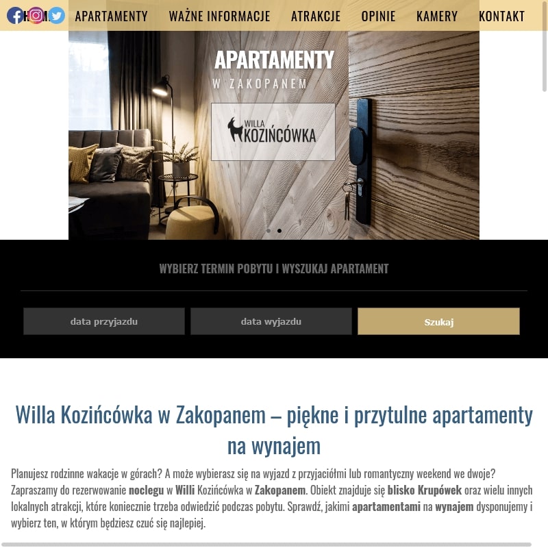 Apartamenty góralskie w Zakopanem